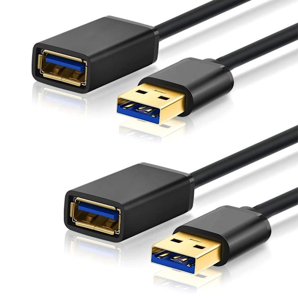 2 STK USB Datakabel Forlænger Datakabel GOLD 3M Gold 3M