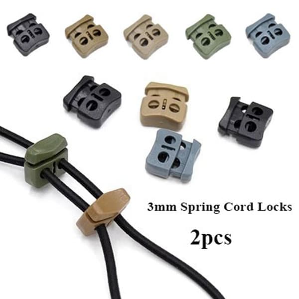 4stk Fjærsnor Låser Toggle Stopper SORT Black