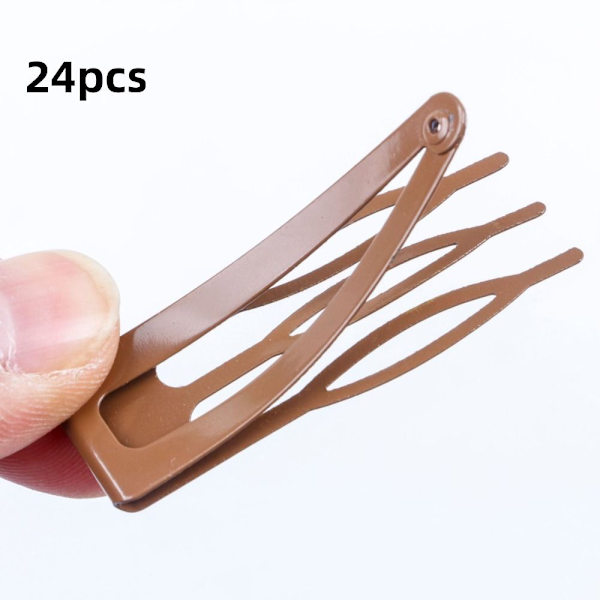 24 KPL Kaksikahvaiset hiusklipsit Metal Snap COFFEE coffee