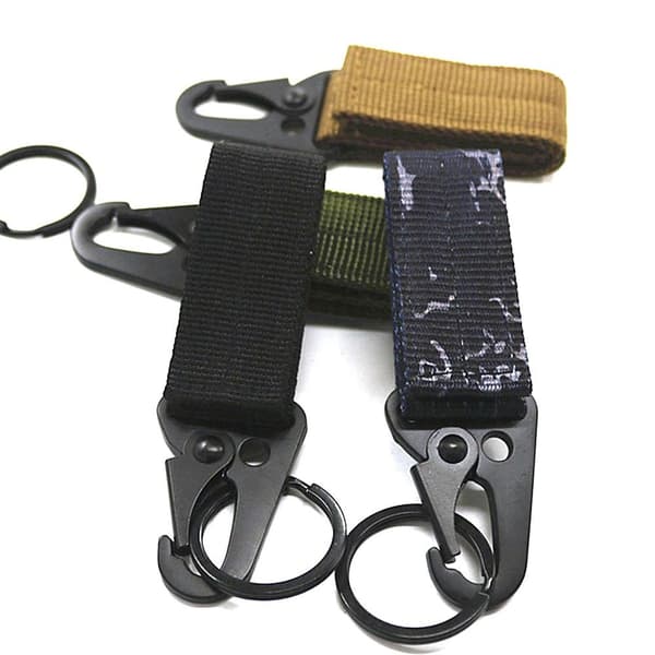 2 stk Webbing hængende spænde nøglering SORT Black