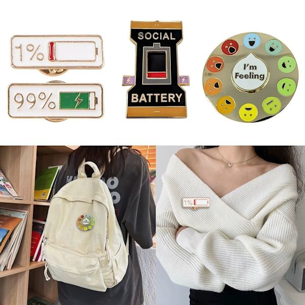 Mood Brosch Pin Interaktivt Emaljmärke 3 3 3