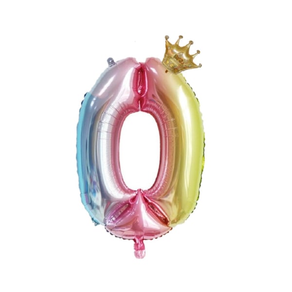 3kpl Numeroilmapallot Mini Crown Balloon 0 0 0