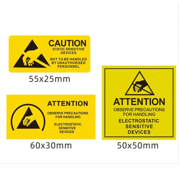 5 stk Advarselsklistremerker Overvåkingssikkerhetsklistremerke 105X105MM 105x105mm