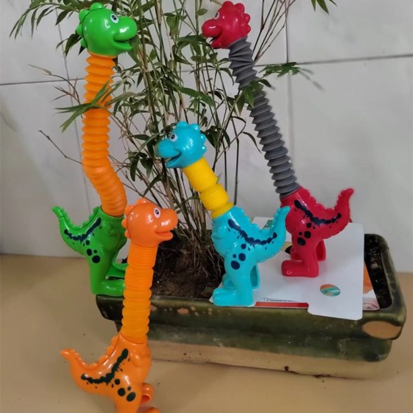 3 STK Giraffe Pop Tuber Dyre Suger Leker DINOSAUR-A DINOSAUR-A Dinosaur-A