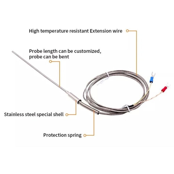 K-Type termoelement temperatursensor probe to ledninger