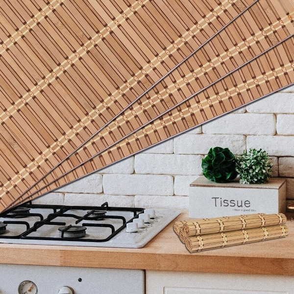 4 kpl Bamboo Pöytämatot Puiset neliönmuotoiset pöytämatot