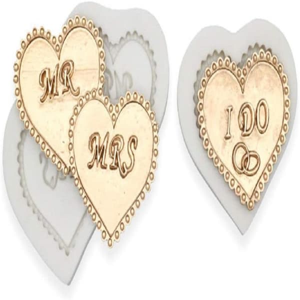 2stk Hjertefondantformer Bryllupsjokoladeformer Bryllupsgodteri