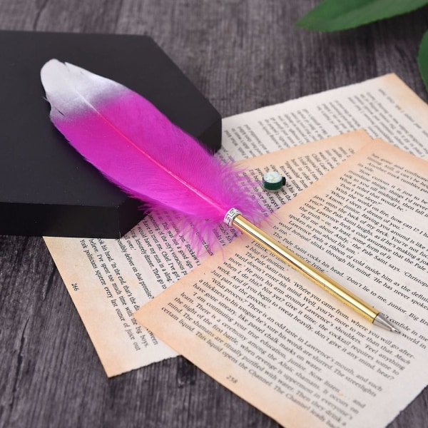 Guld Spray Feather Kuglepen Feather Pen PINK Pink