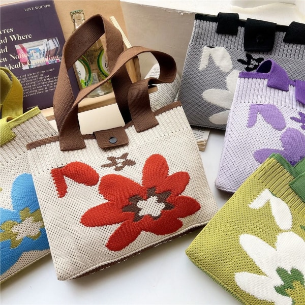 Strikkeveske Tote Bag LILLA purple