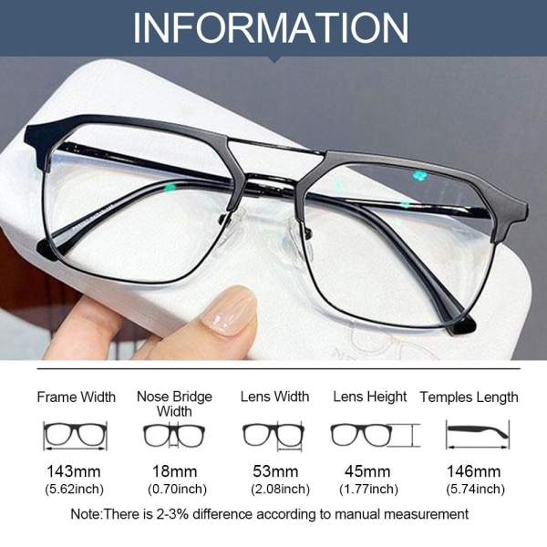 Anti-blåljusglasögon överdimensionerade glasögon 9 9 9