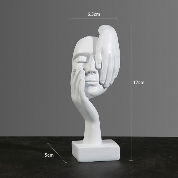 Abstrakt statue desktop ornamenter HVID A A White A-A