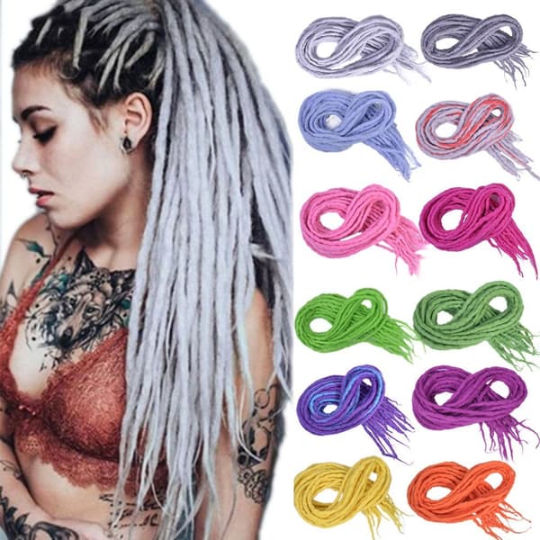Dreadlocks-pidennykset, hiustenpidennys, KELTAINEN yellow