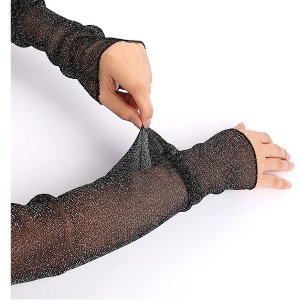 4 Par solskyddsärmar Mesh Spetshandskar Körhandskar 4Pairs