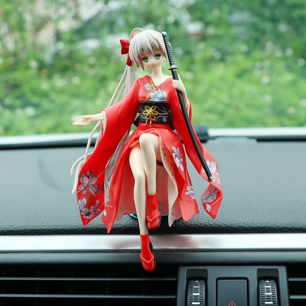 Bilprydnad Yosuga no Sora tecknad actionfigur grå
