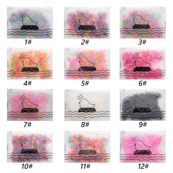 1000 st Gummisnoddar Engångs Flickor Scrunchie 6 6