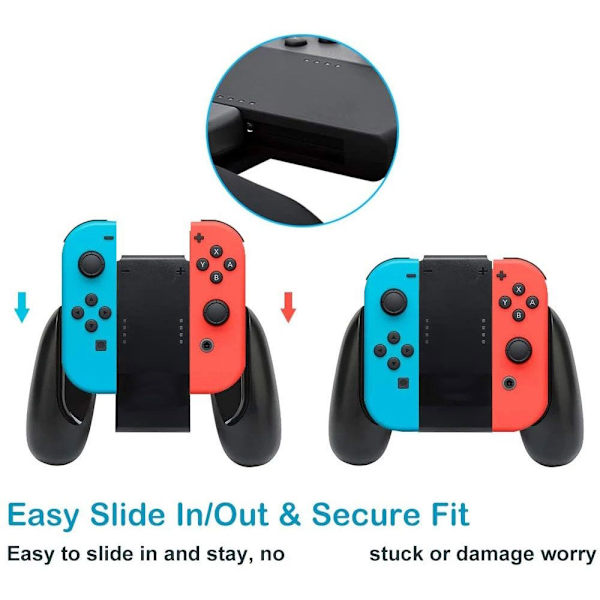 för Nintendo Switch Joy-Con Grip Handle Laddningsdocka svart