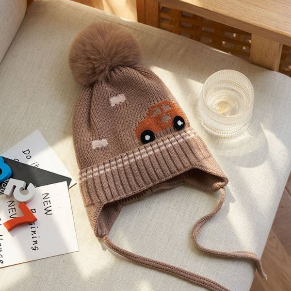 Baby Boy Bonnet Fur Ball 8 8 8