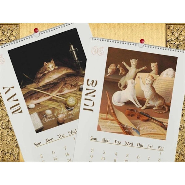 Kattväggkalender Rolig kattkalender A3 A3 A3