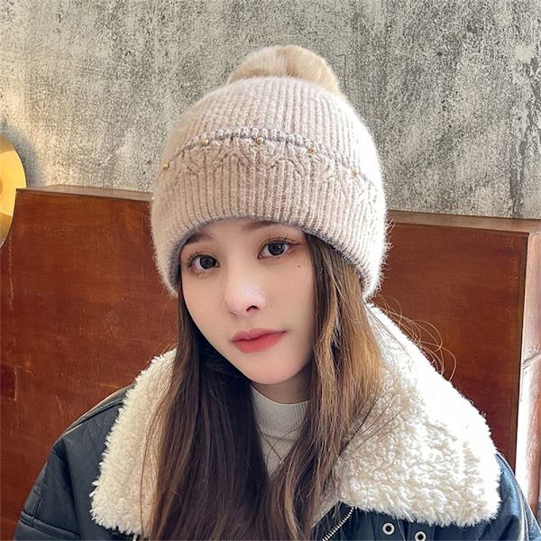 Vintermössa Stickad Cap BEIGE beige