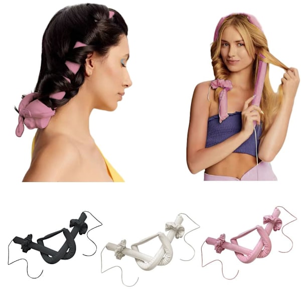 Värmelös Curling Rod Icke-Heat Curling Irons ROSA Pink