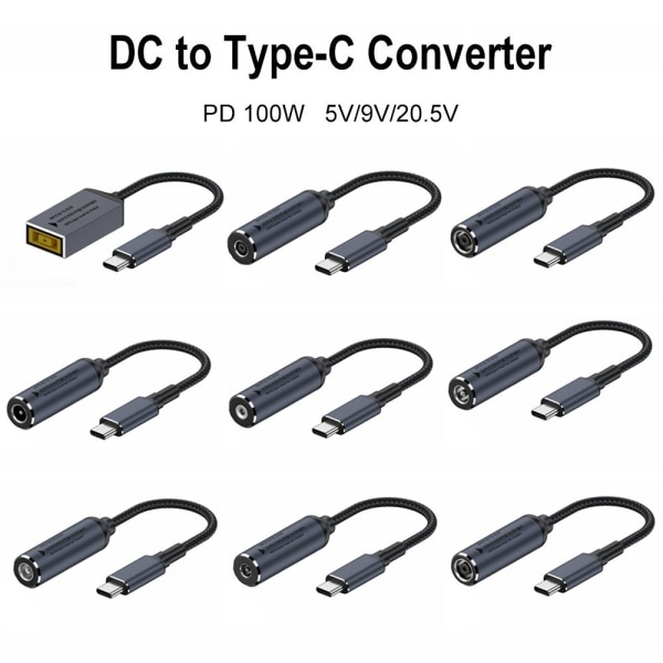 DC til Type C Converter Laptop Ladekabel 3,5X1,35MM 3.5x1.35mm