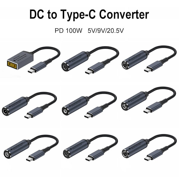 DC till typ C-omvandlare Laddningskabel för bärbar dator FYRKANTIG MUNNING Square Mouth