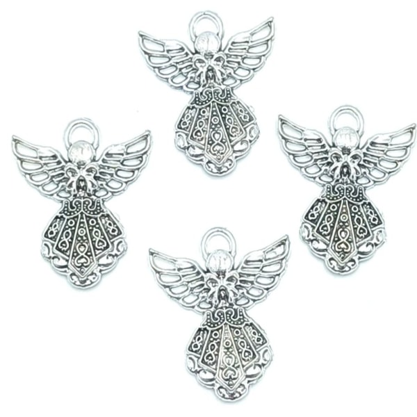 50 kpl Antiikkihopeaa Enkelikorut Angel Fairy Wings Enkelikorut