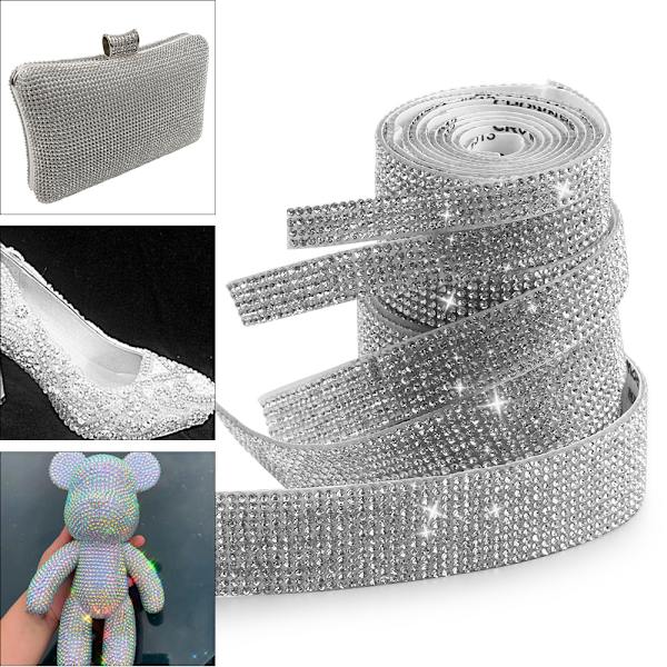 2Rolls/5Rolls Självhäftande Rhinestone Diamond Ribbon 3 3