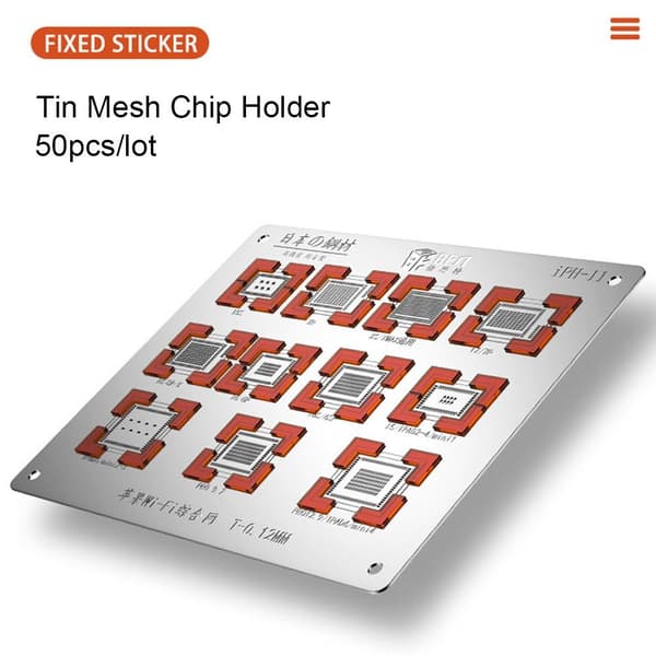 50 STK 3D Tin Mesh Chip Holder Chip Quick Fixture Silikone Pasta