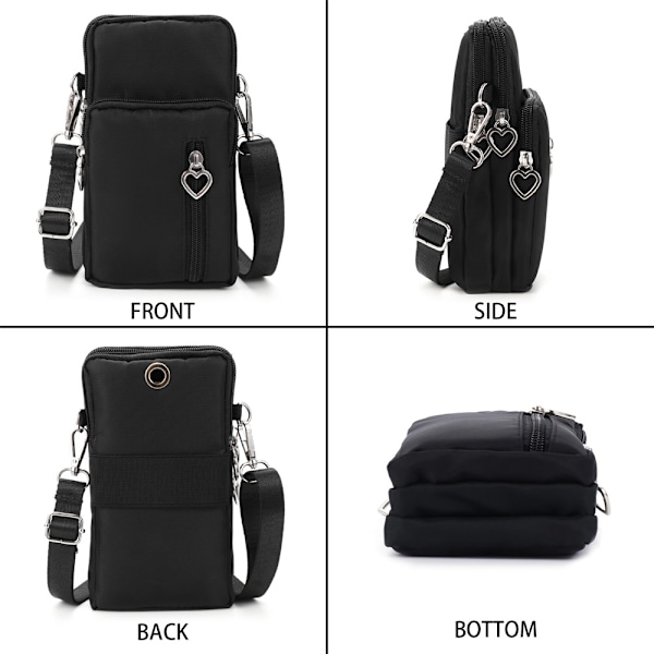 Crossbody-väskor för kvinnor axelväska SVART