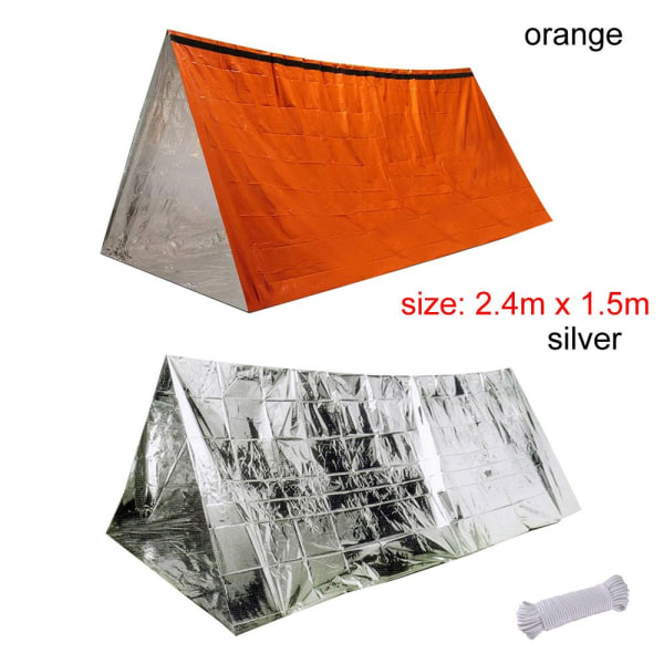 Udendørs bærbar PE Emergency Survival Telt Sovepose orange