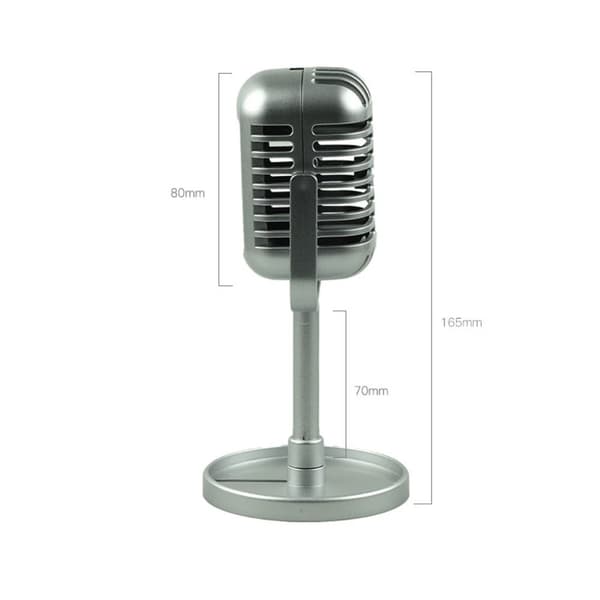 Simuleringsrekvisita Mikrofon Dynamic Vocal Mic SILVER silver