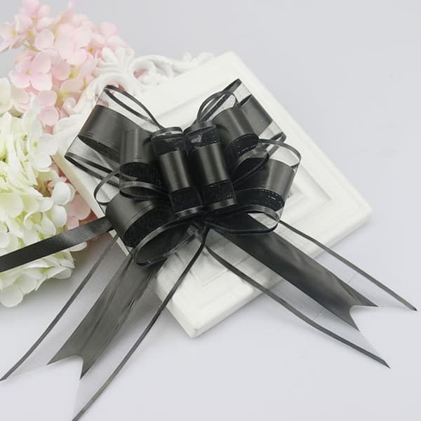 Ribbon Bröllop Pull Bildörr Handtag Blomma SVART black