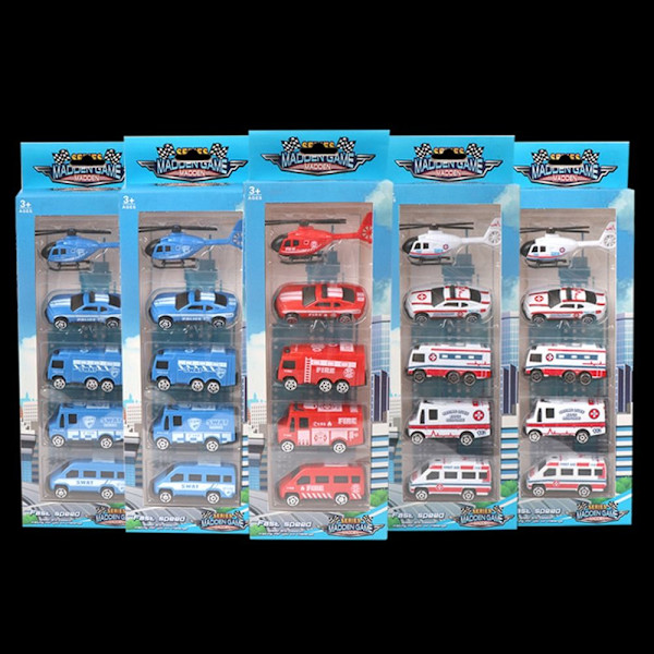 5kpl/ set Mini Inertiaautoleluauto Malli 5kpl/ SET FIRE ENGINE 5pcs/set fire engine