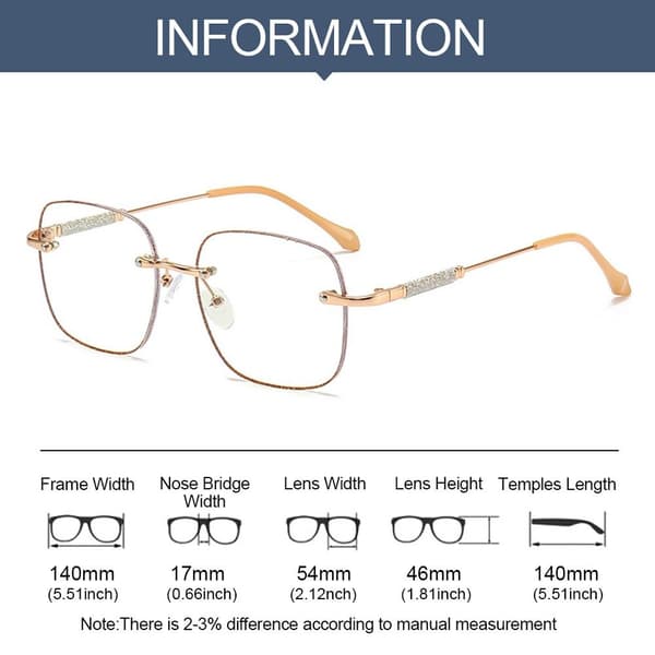 Anti-Blue Light Glasses Oversized Glasögon GULD Gold