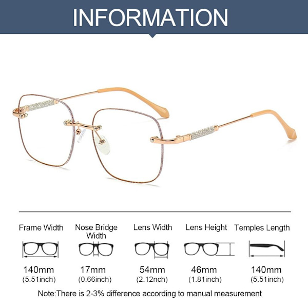 Anti-Blue Light Glasses Ylisuuret silmälasit GOLD Gold