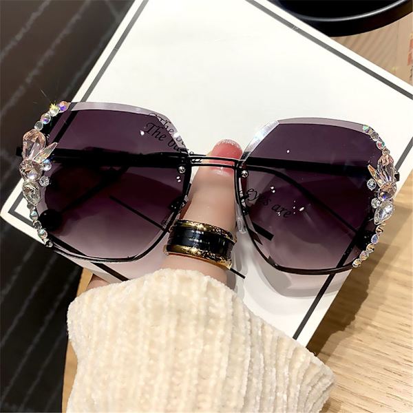 Vintage Rhinestone Solbriller Rimeløse Solbriller ROSA ROSA