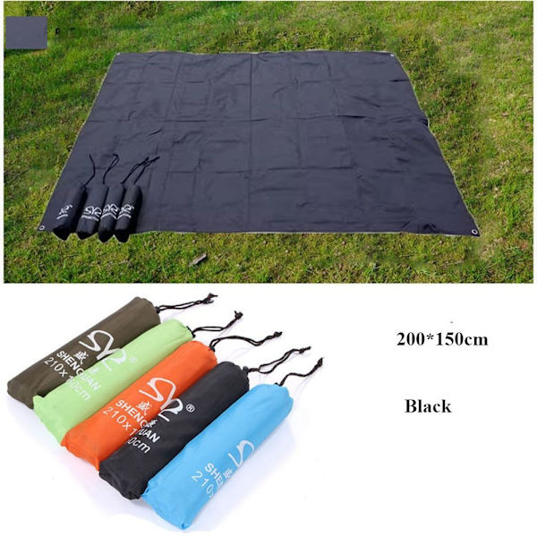 Teltgulv Tarp Picnicmåtte SORT 200X150CM Black 200x150cm