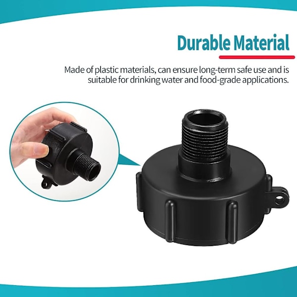 2 kpl IBC Tote Fittings -sovitinsovitin tukisovitin