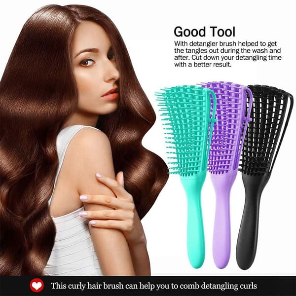 Detangling Brush Hår Hovedbundsmassager SORT black