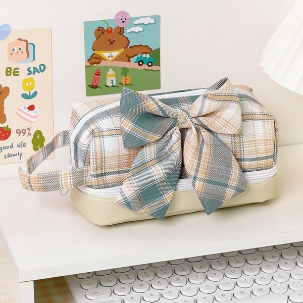 Stationery Opbevaringspose Stationery Organizer GRØN MED BOWKNOT Green With Bowknot-With Bowknot