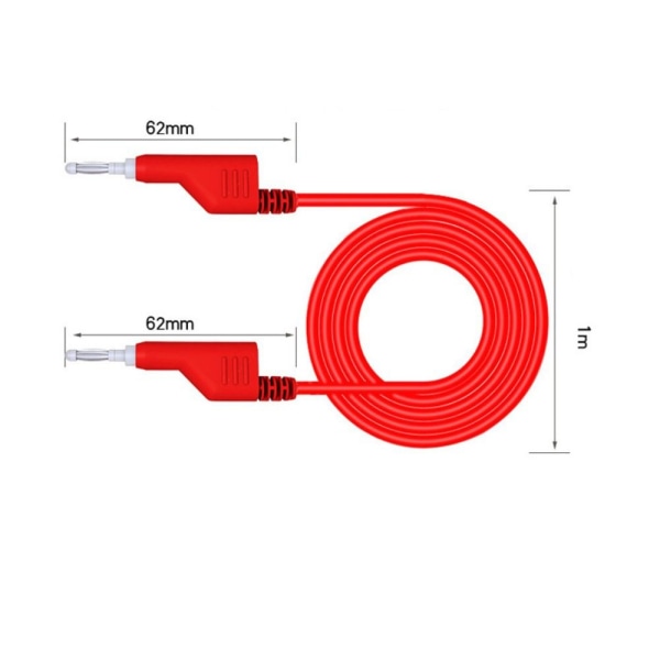5 stk Banan til Banan Plugg Testledningssett Multimeter testledninger