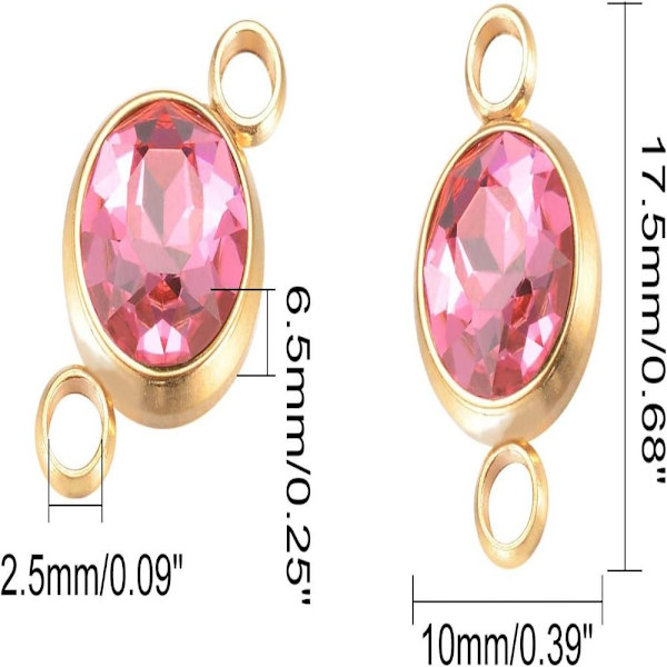 Cubic Zirconia Charms Charms Flade Runde Flade Runde Glas Links