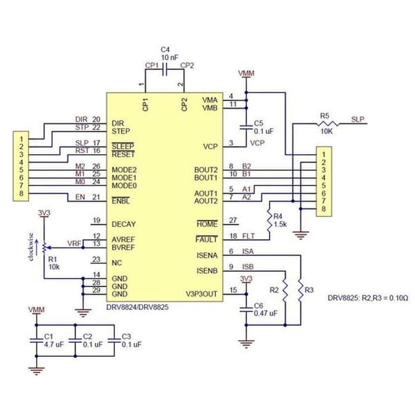6 kpl DRV8825 Stepper Motor Driver Module 3D-tulostinliitäntä