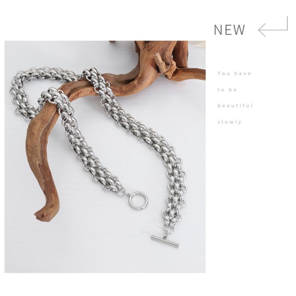 Overdrevet halskjede Trendy kule kvinner halskjede armbånd GULL Gold Necklace-Necklace