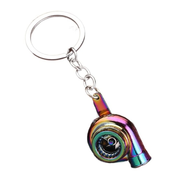 Turbo Turbolader nøglering Spinning Turbine nøgle vedhæng Multicolor