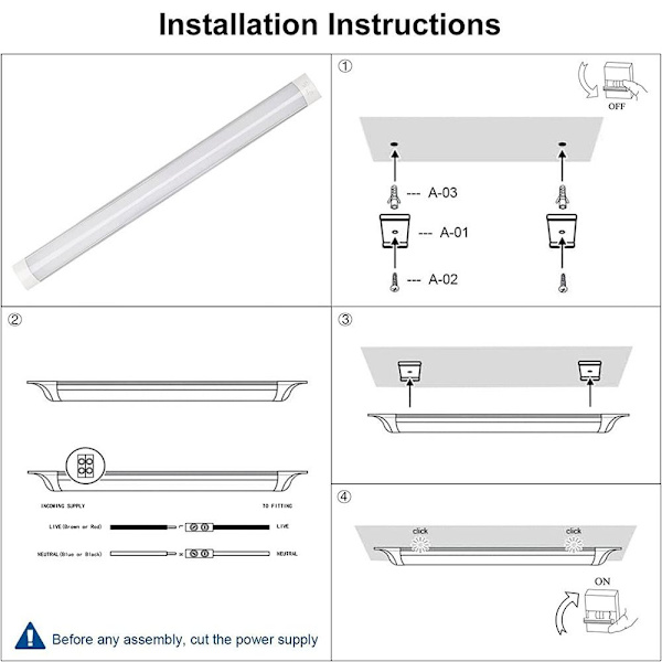 LED Strip Lights Brakett Lampe KALDT HVIT KALDT HVIT Cold White