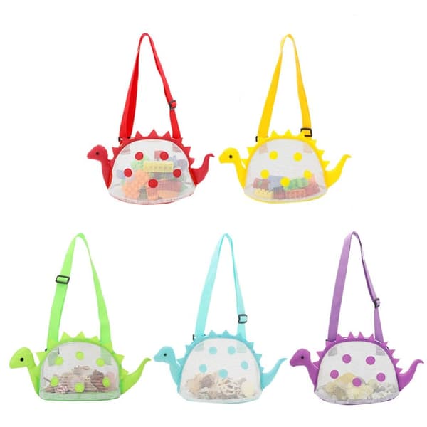 Mesh Beach Bag Dinosaur Sea Shell Bag RØD red