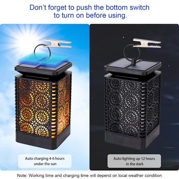 Blinkande Flame Light Solar Garden Light Lawn Light