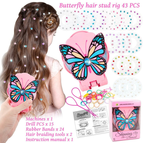 Hair Gem Stamper Hair Gems Machine PINK 43PCS SET 43PCS SET pink 43pcs set-43pcs set